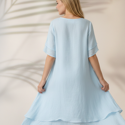 Elegante jurk in pastelkleur 