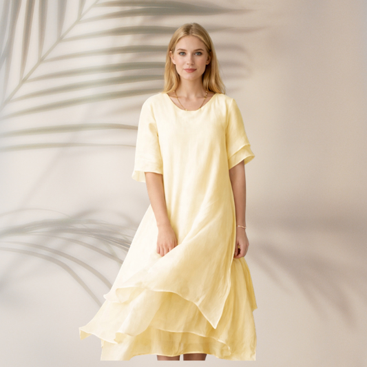 Elegante jurk in pastelkleur 