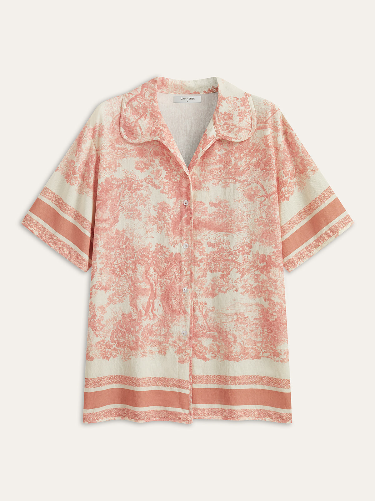 Geprinte Shorts Set met Contrasterende Bias