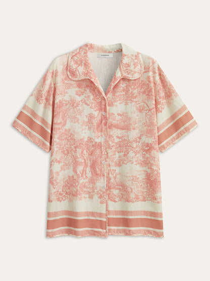 Geprinte Shorts Set met Contrasterende Bias