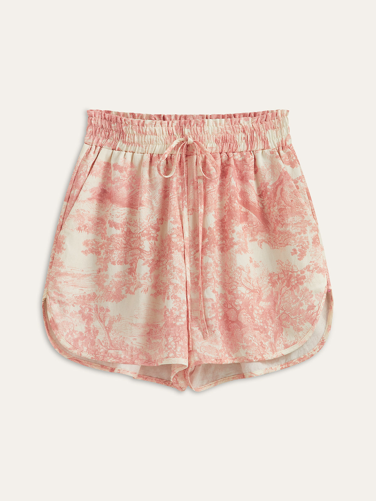 Geprinte Shorts Set met Contrasterende Bias