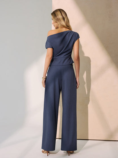 Off-shoulder top &amp; Brede broekset