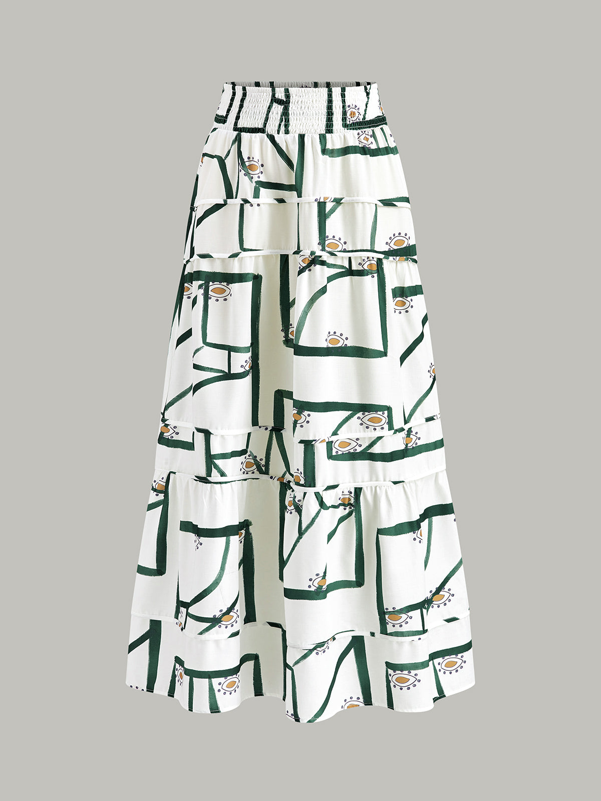 Vrouwelijke Top met Voorstrik en Gelaagde Rok Set