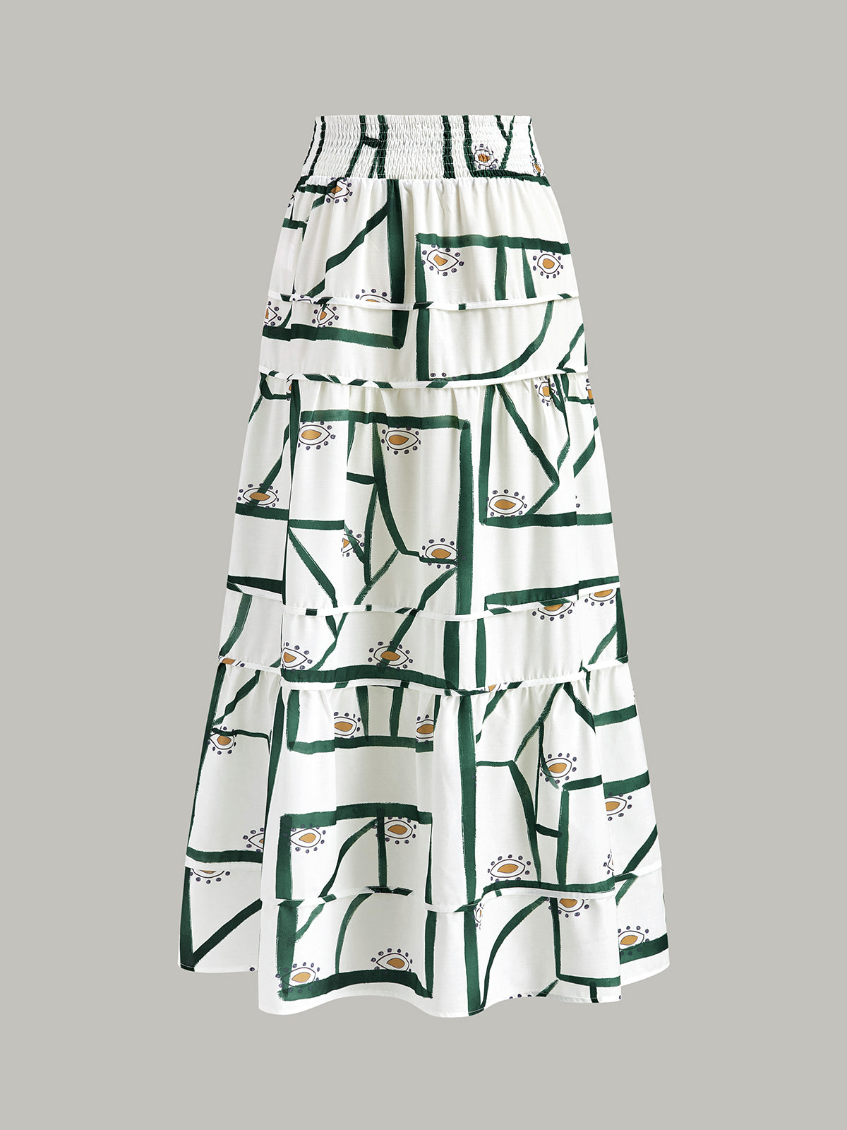 Vrouwelijke Top met Voorstrik en Gelaagde Rok Set