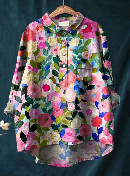 Klassieke Blouse met Bloemenpatroon